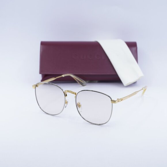 Gucci GG1367S 001 Sunglasses Gold Square Frame, Yellow Lenses - Picture 9 of 9